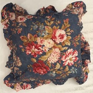 Ralph Lauren Floral Pillow Cover with Ruffles